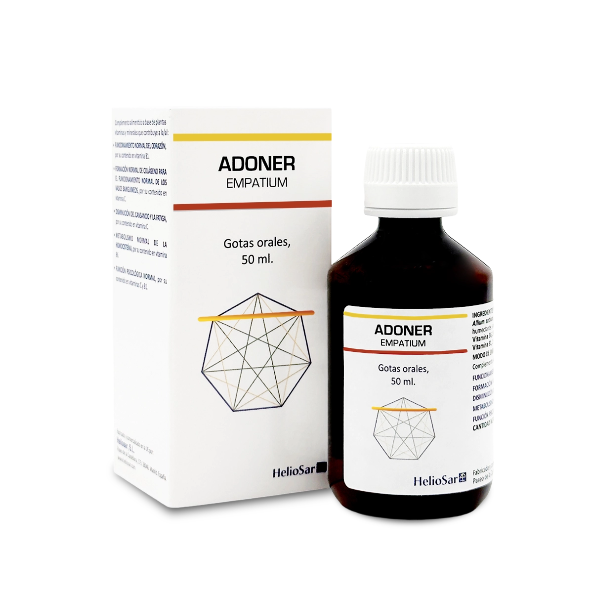 ADONER Empatium – Frasco y caja HelioSar